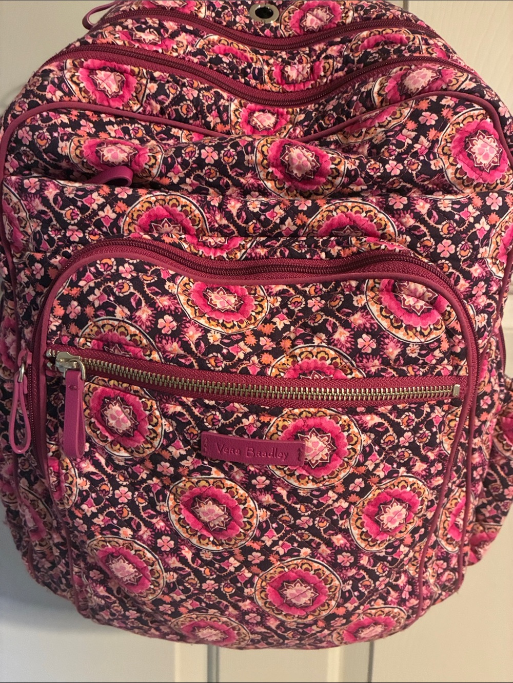 Vera Bradley Pink and Magenta Floral Quilted Backpack